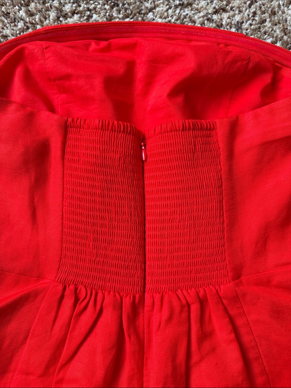 Ann Taylor Strapless Coral Peplum Top - Picture 5 of 6